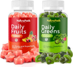 NutraPath Superfood Frutas y Verduras Gominolas (120 unidades), 12+ Superfrutas y 30 Verduras, Frutas y Hierbas, Vitaminas de Frutas y Verduras, No-GMO, a Base de Pectina, Sin Gluten