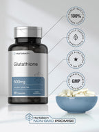 Horbäach L-Glutatión 500mg | 60 Cápsulas | Forma Reducida | Sin Gluten y No Transgénico