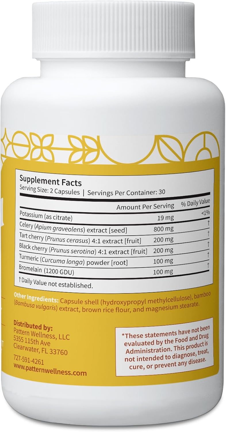 Pattern Wellness Uric Acid Support – Suplemento para el Equilibrio del Ácido Úrico – 60 Cápsulas Veganas