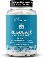 Regulate Cycle Support - Myo-Inositol 2000 mg y D-Chiro Inositol 50 mg - 40:1 - 120 Cápsulas Veganas