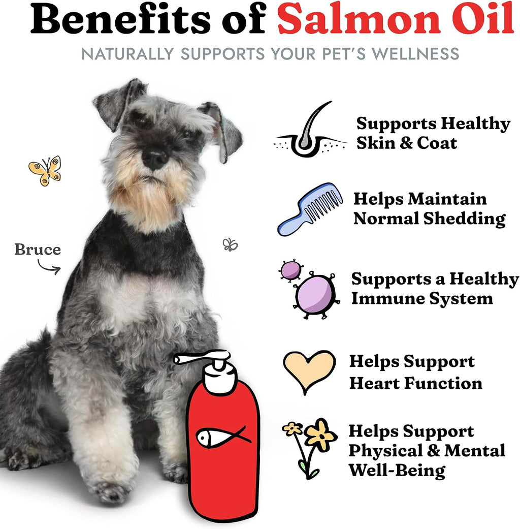 Aceite de Salmón para Perros y Gatos - Omega 3 EPA DHA - Apoyo para Piel, Pelo, Articulaciones e Inmunidad - 473 ml