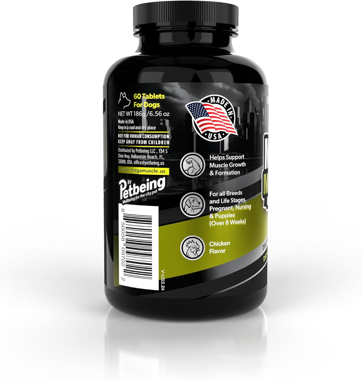Mega Muscle para Perros - Comprimibles Multivitamínicos con Alto Contenido de Proteínas - Sabor a Pollo, 60 unidades - görsel 5