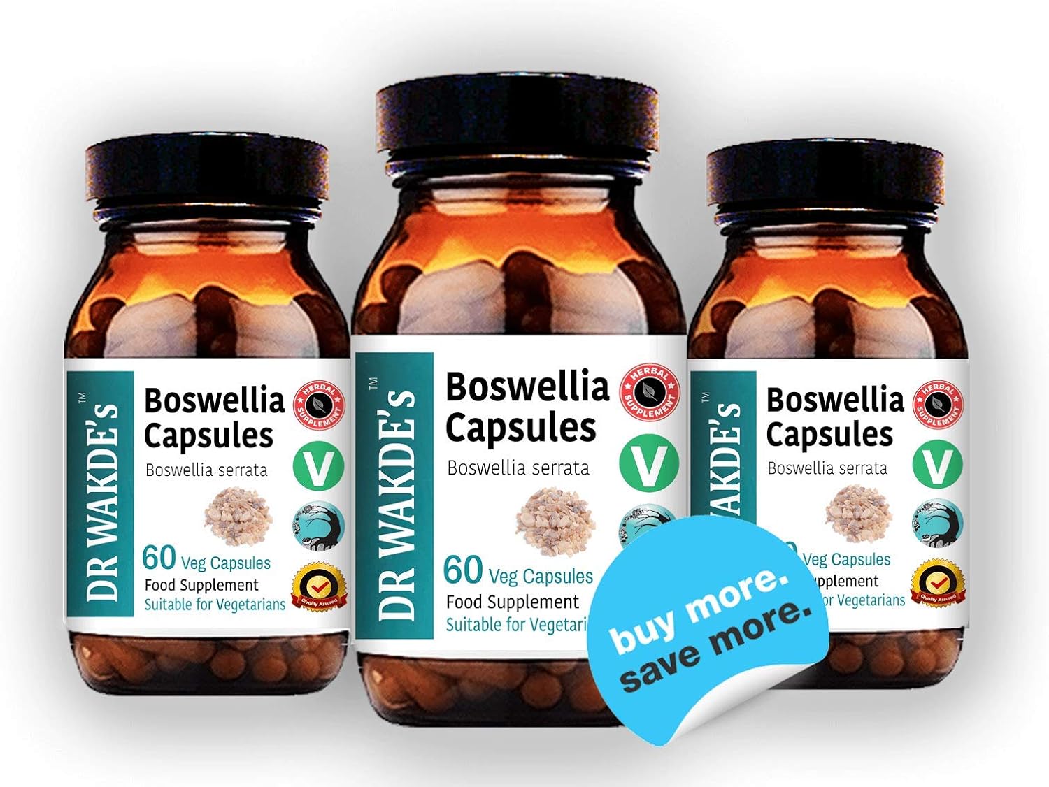 DR WAKDE'S Cápsulas de Boswellia (Salai Guggul, Shallaki) - 60 Cápsulas Vegetales