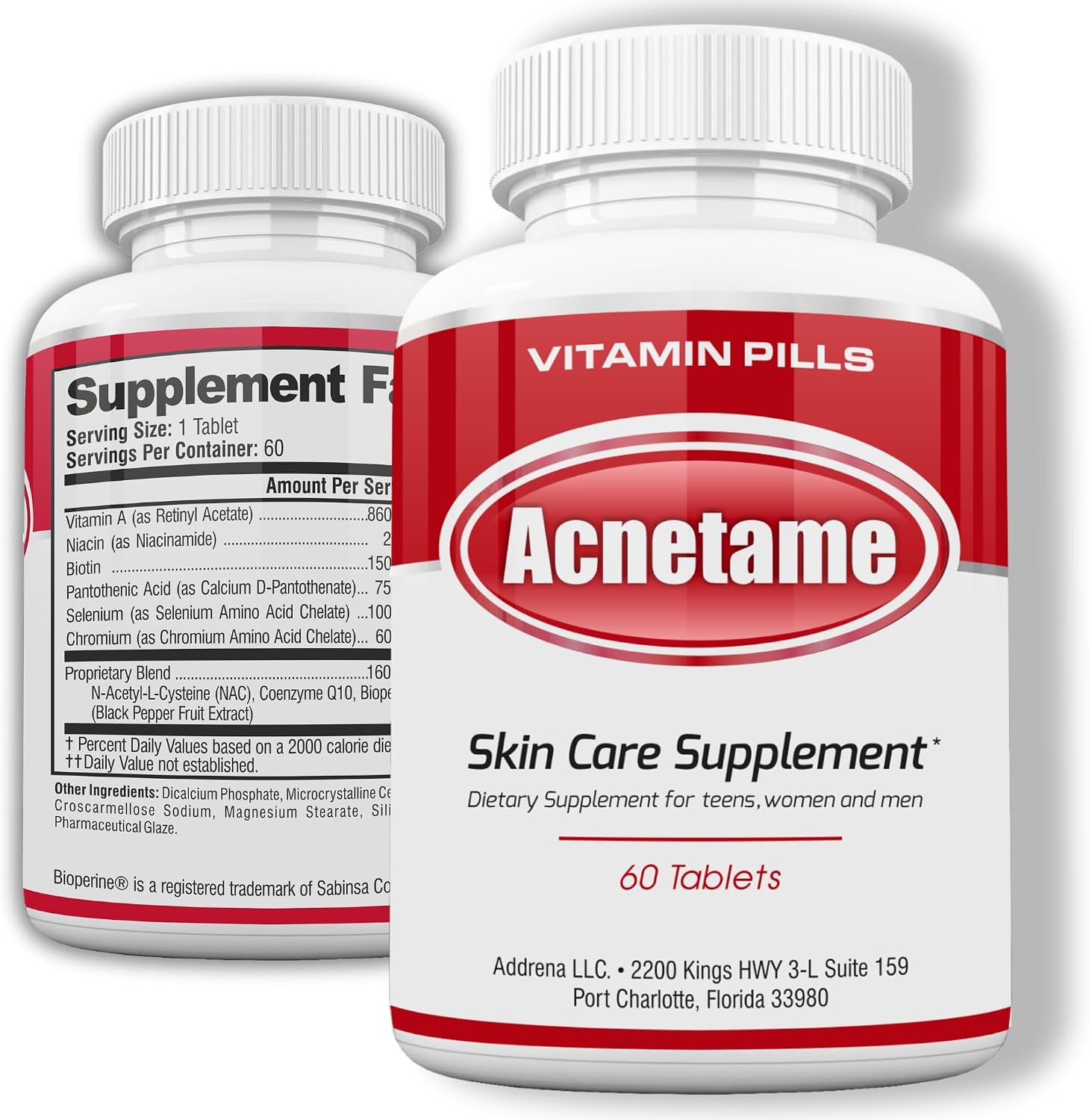 Acnetame pastillas para el acné - Suplemento vitamínico para el acné - 60 cápsulas