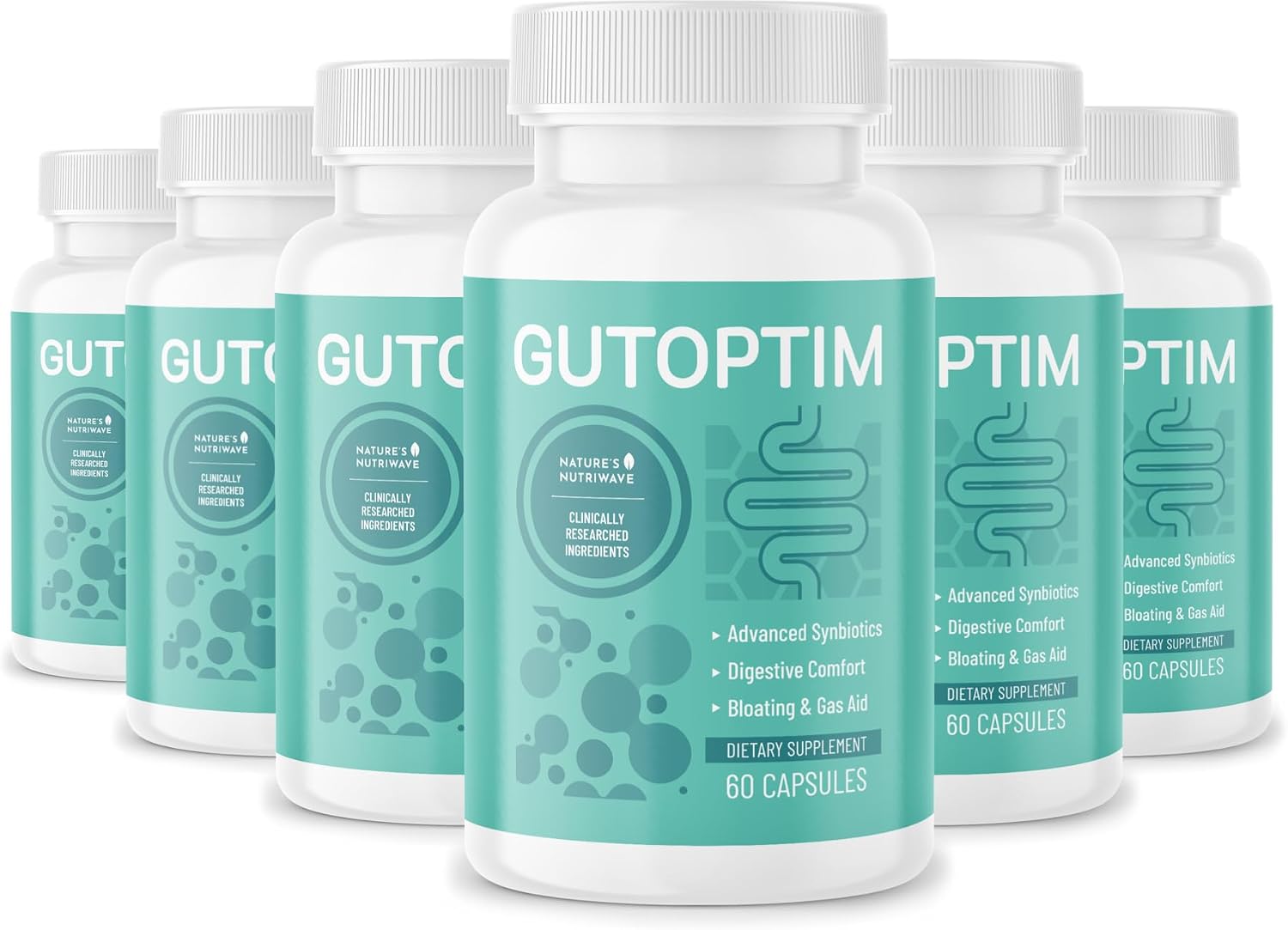 GutOptim – Cápsulas Prebióticas y Probióticas con Enzimas Digestivas, 60 Cápsulas