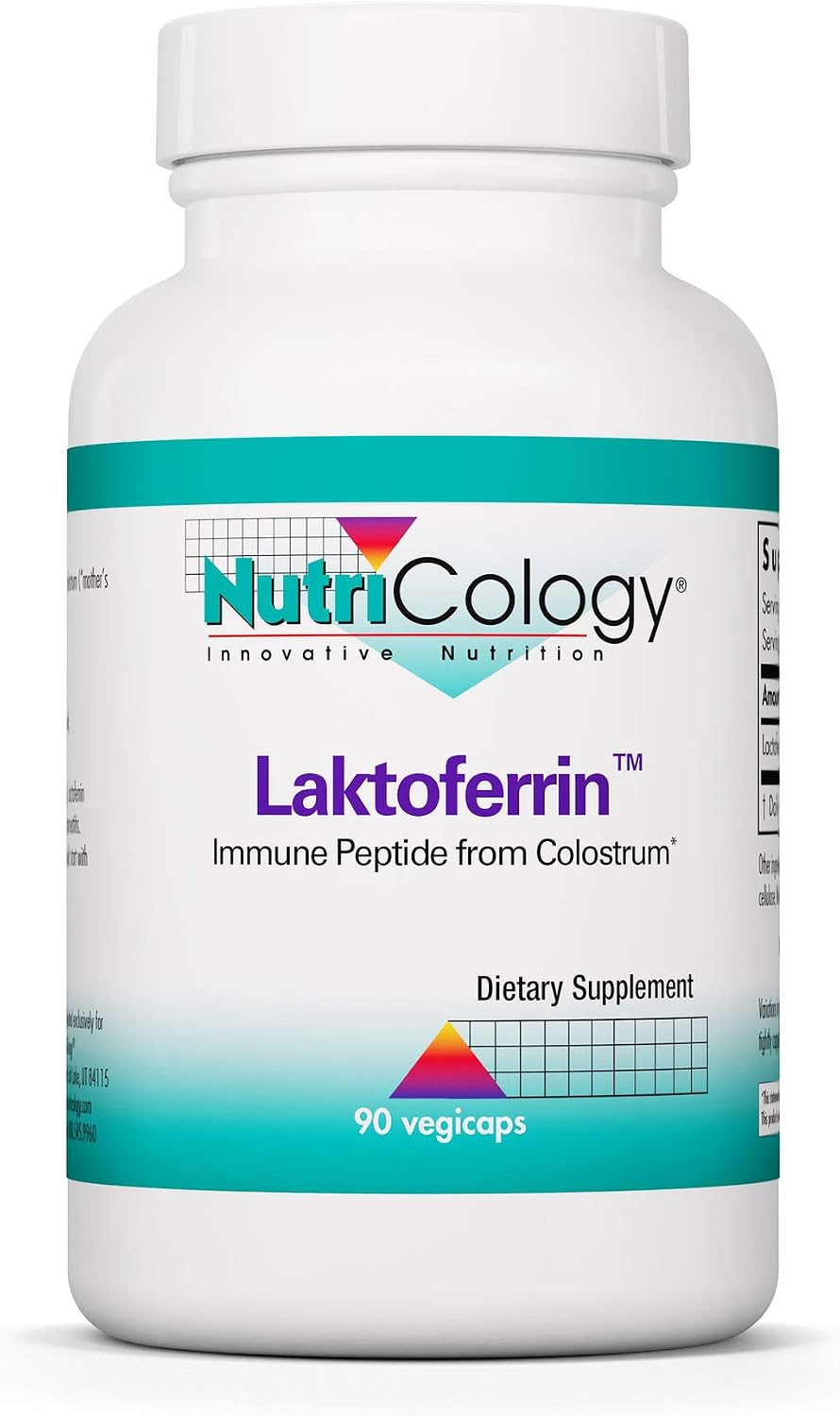Nutricology Lactoferrin - Lactoferrina 350 mg, Bovine Colostrum, 90 Vegan Capsules