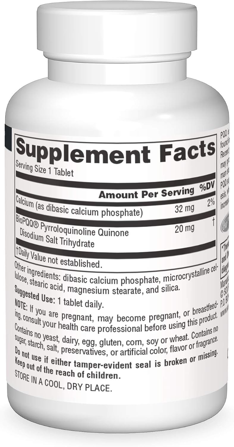 Source Naturals PQQ Mind – Soporte Cognitivo Neuroprotector – 30 Comprimidos