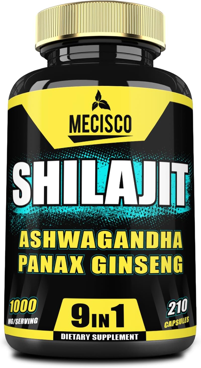 Shilajit con Ashwagandha, Ginseng, L-Arginina y más - 60 Cápsulas - Mecisco