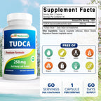 Best Naturals TUDCA 250mg (Ácido Tauroursodesoxicólico) - 60 Cápsulas Veganas