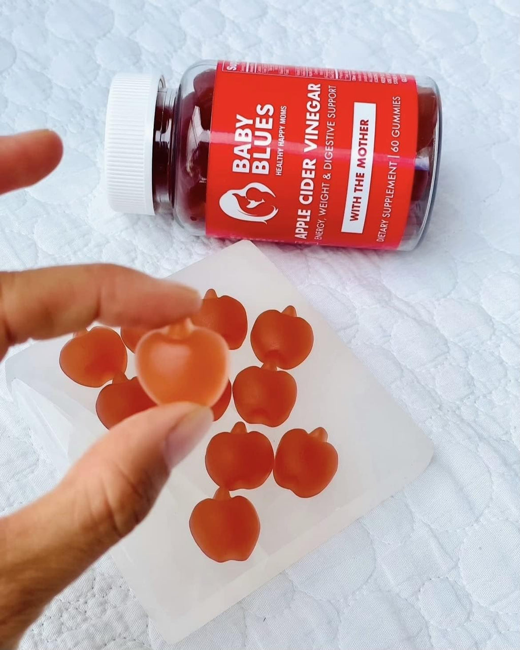 Baby Blues Gominolas de Vinagre de Manzana con la Madre – 60 Gominolas Veganas para el Posparto y la Lactancia
