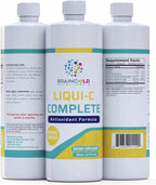 BrainChild Nutritionals Liqui-C Complete Liquid Vitamin C - Buffered Ascorbic Acid with Quercetin & Bioflavonoids for Immune Support - Gluten-Free, Orange-Vanilla Flavor - 473 ml