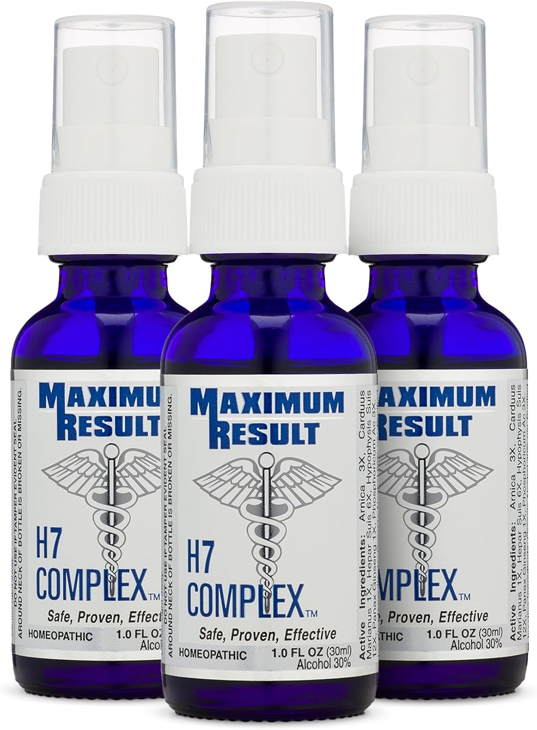 Maximum Result H7 Complex Spray Homeopático Sublingual Antiedad, Fórmula Pituitaria y Adaptógena, 3 Meses de Suministro