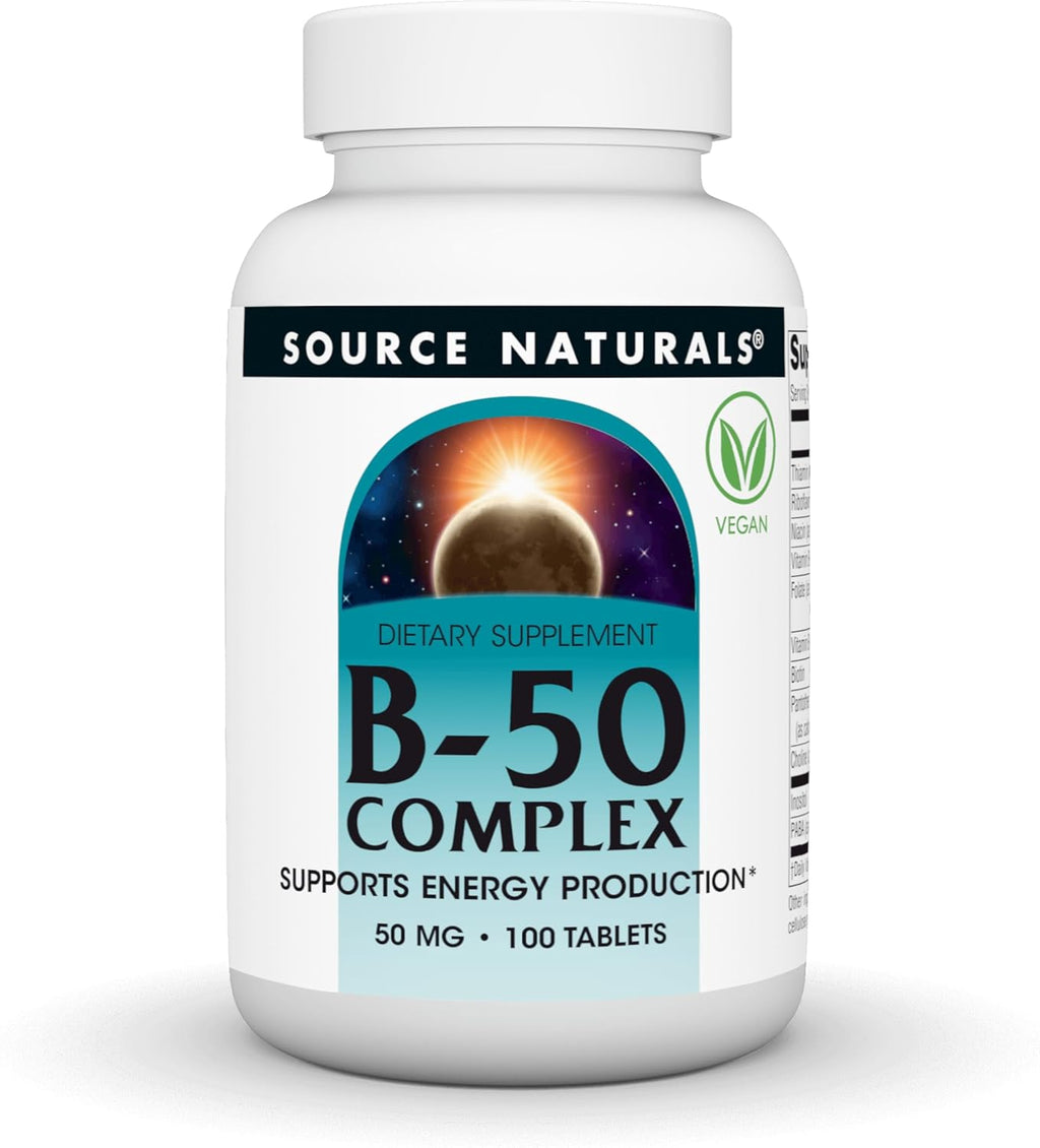 Source Naturals B-50 Complex, 50 mg, 100 Tablets - Energy Support