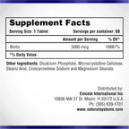 Biotina 5000 μg, 60 Comprimidos – Natural Systems