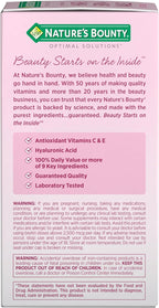 Nature's Bounty Advanced Hair, Skin & Nails, Suplemento con Biotina, Ácido Hialurónico y Aceite de Argán, 150 Cápsulas Blandas