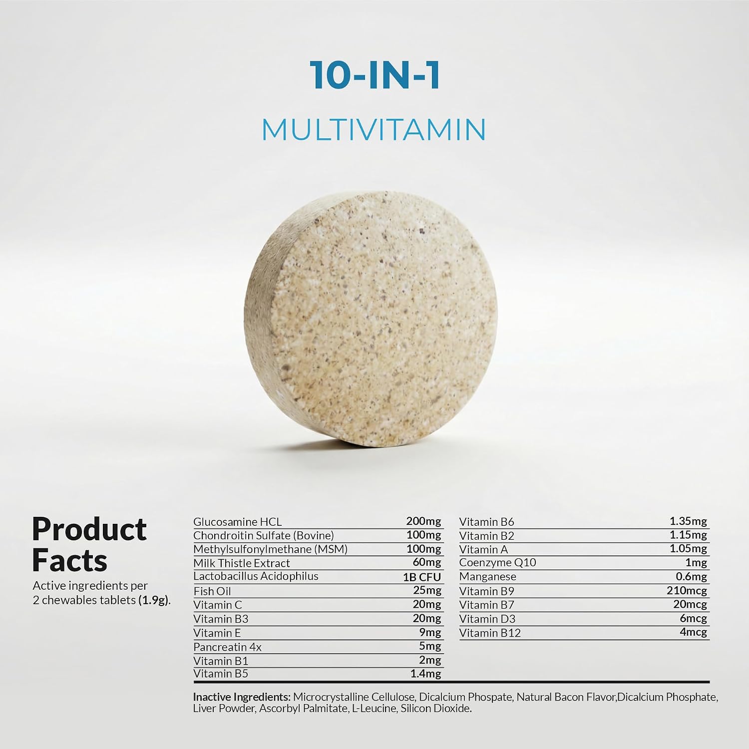 Multivitamin for Dogs 120 Tablets - Glucosamine, Fish Oil & CoQ10