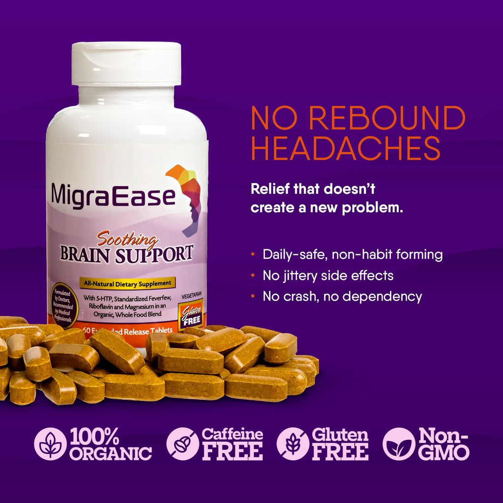 Doctor Knowles Suplemento para Ayuda en Caso de Migrañas | Fórmula Natural con Magnesio, 5-HTP, Feverfew y Riboflavina | Sin Cafeína, Liberación Prolongada (60 Comprimidos)