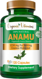 Organic Vitamins Anamu 1250mg 100% Organically Grown 120 Capsules Petiveria Allicea