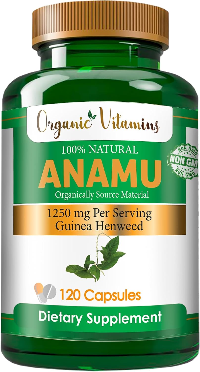 Organic Vitamins Anamu 1250mg 100% Organically Grown 120 Capsules Petiveria Allicea