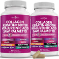 NEW AGE Colágeno con Biotina, Keratina, Saw Palmetto, Ácido Hialurónico, Vitamina E, Ácido Fólico, Semilla de Calabaza, MSM - 90 Cápsulas (Pack de 2)