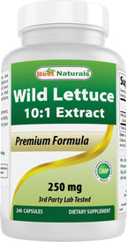 Best Naturals Wild Lettuce 10:1 Extract 250 mg - 240 Capsules