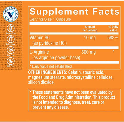 The Vitamin Shoppe L-Arginina 500mg - 300 Cápsulas – Image 2