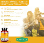 FAMILI+ Vitamina D3+K2 Vegano, 2000 UI D3 + 100 mcg K2 MK-7, 180 Cápsulas Blandas Vegetales