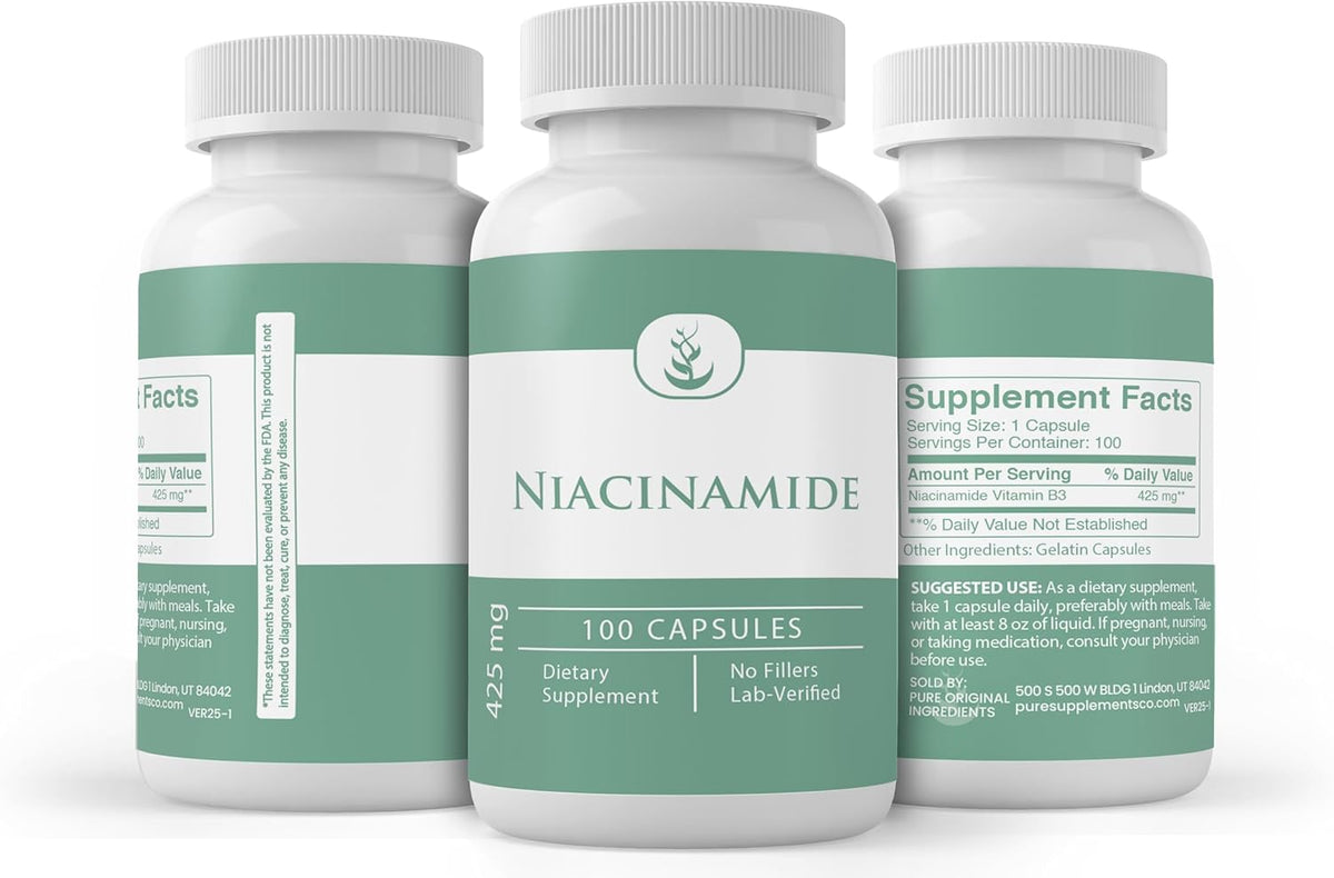 Pure Original Ingredients Niacinamida – Piel y mucosas: Ayuda al mantenimiento de la piel y las mucosas en – Image 4