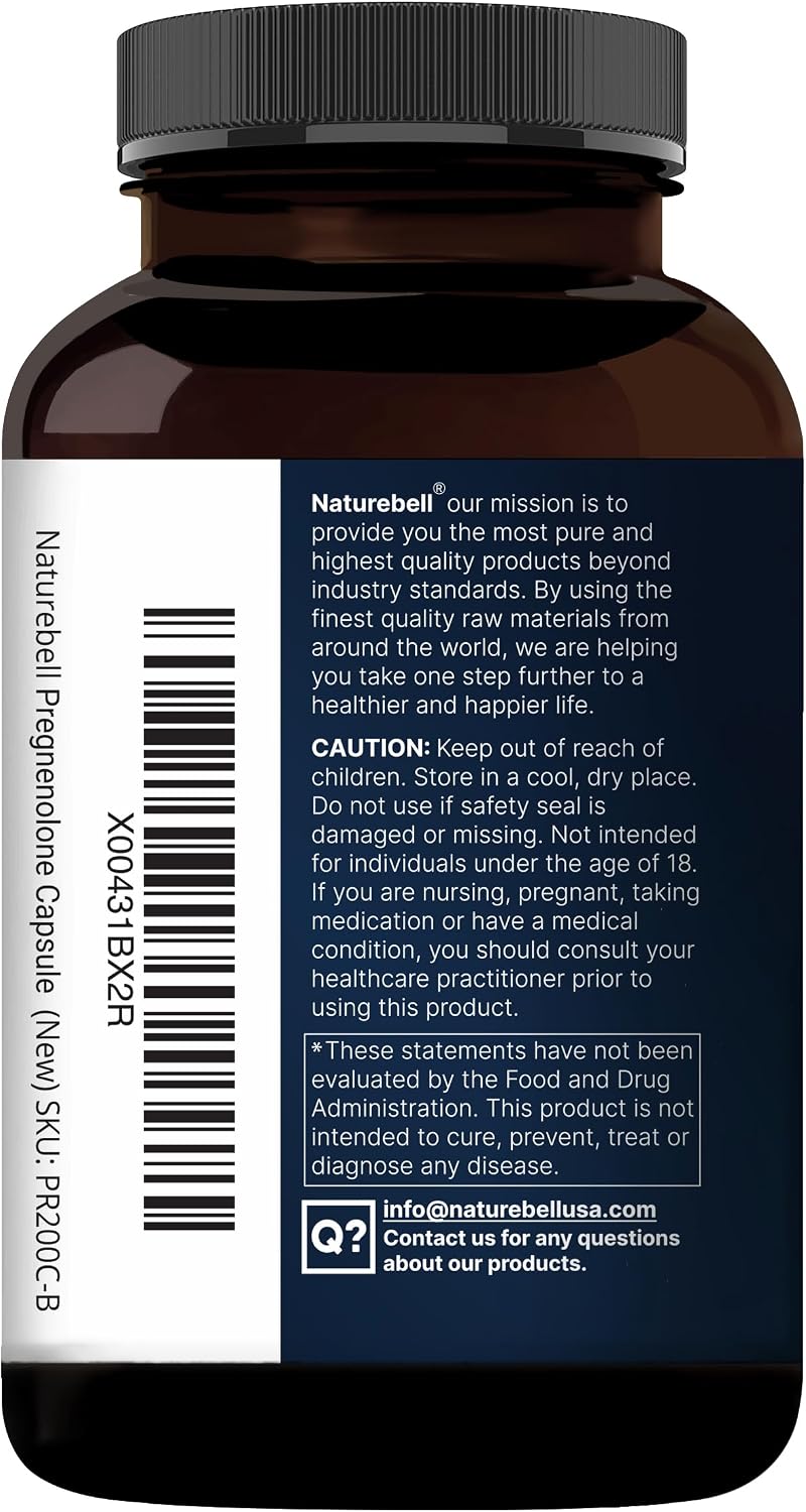 NatureBell Pregnenolona 100mg, 240 Cápsulas - Micronizada