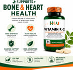 H4U Vitamina K2 MK-7 100 mcg – 60 Cápsulas Veganas | Apoya Huesos y Corazón