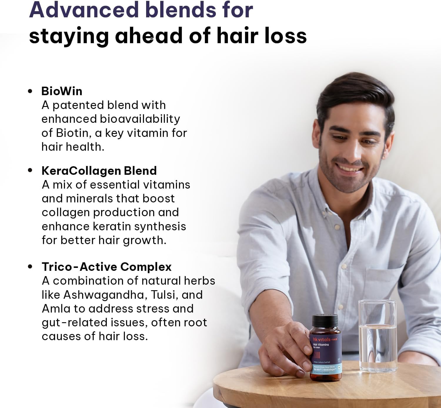 Vitals Hair Vitamin con Biotina y Bloqueadores DHT (60 Cápsulas)