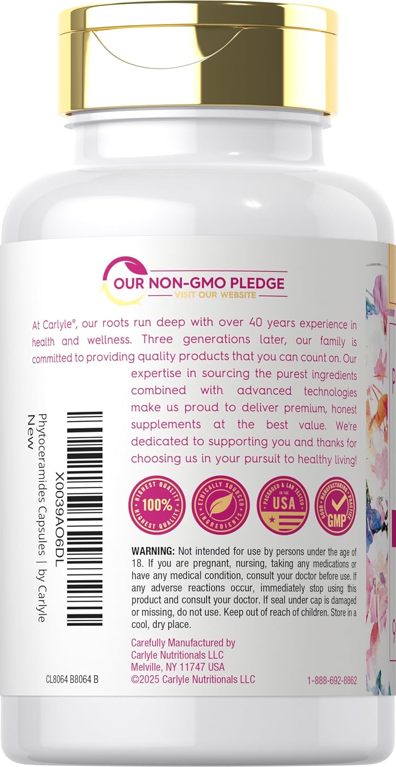 Carlyle Suplemento de Fitoceramidas | 90 Cápsulas | con Boniato Ecológico | Complejo de Belleza | Vegetariano, Sin Gluten y No GMO