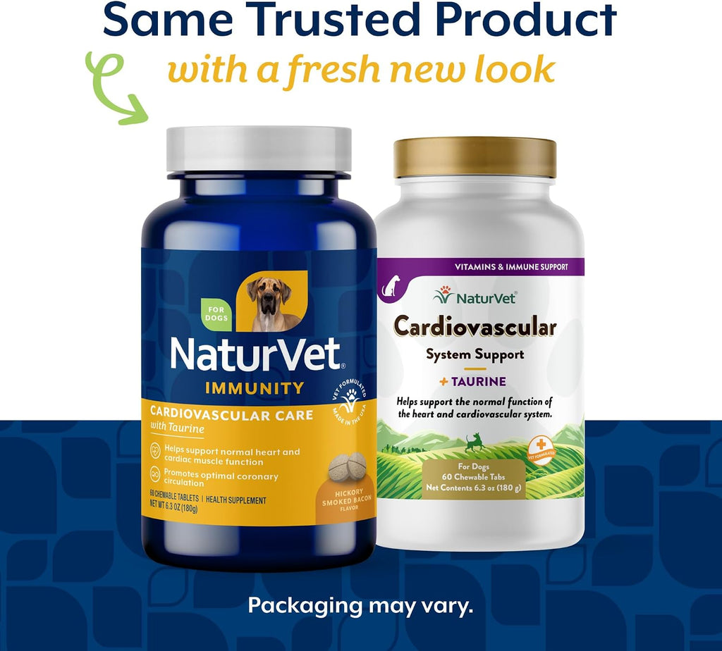 NaturVet Suplemento Cardiovascular para Perros con Taurina - 60 Comprimidos Masticables