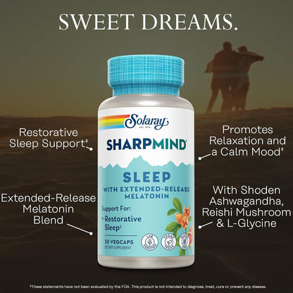 SOLARAY SharpMind Sleep - Fórmula de ayuda para dormir con melatonina de liberación prolongada 3 mg - 30 cápsulas veganas – Image 3