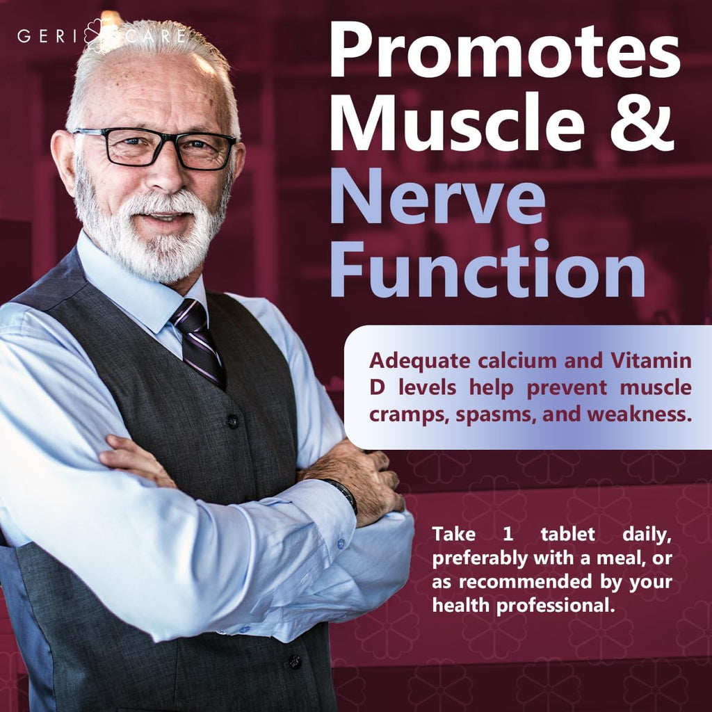 GeriCare Vitamina D 50 mcg (2000 UI) – 100 Comprimidos – Salud Ósea, Función Muscular y Apoyo Inmune