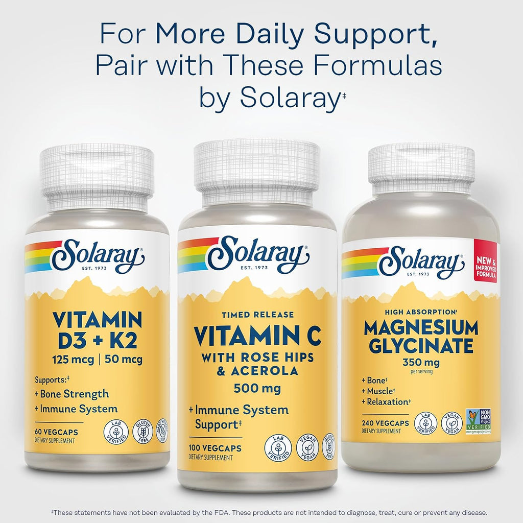 Solaray Vitamin C 500 mg with Rose Hips - Sustained Release Capsules, 100 Count