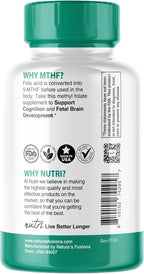 Nutri 5-MTHF L-Metilfolato 1 mg - 120 Comprimidos Veganos - Complemento Alimenticio