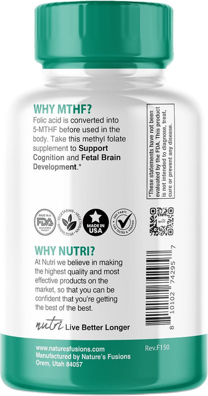 Nutri 5-MTHF L-Metilfolato 1 mg - 120 – El folato puede contribuir al metabolismo normal de la homocisteína. – Image 3