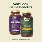 MK Supplements Grass-Fed Beef Organs Capsules | 5 Órganos en Proporciones Naturales | B12, Cobre y Hierro Hemo | Criado de Forma Regenerativa | 150 Cápsulas