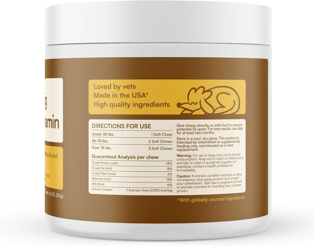 Multivitamínico Diario para Perros | 60 Masticables Blandos con Vitaminas y Minerales