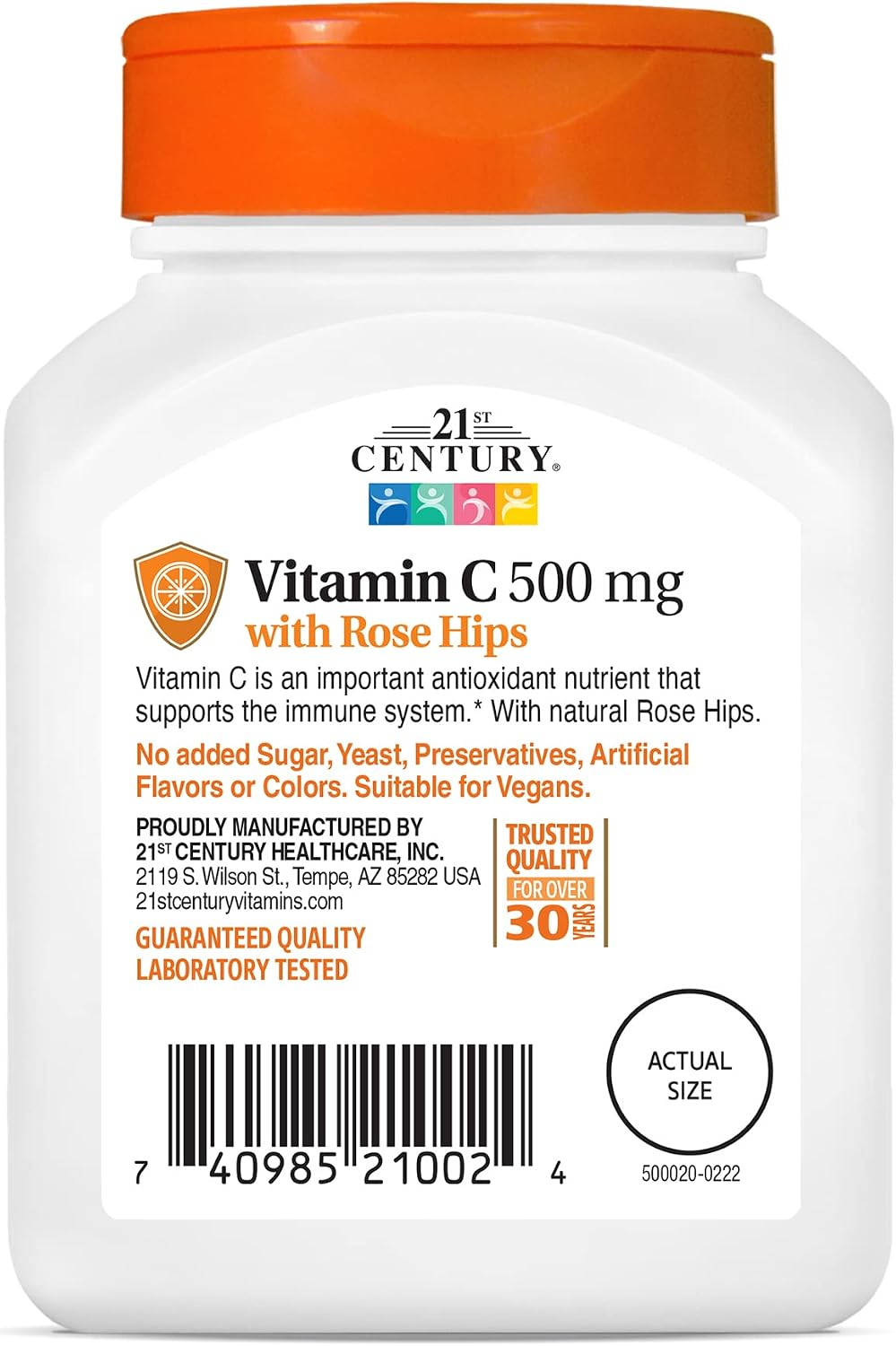 21st Century Vitamina C 500 mg con Escaramujo, 330 Comprimidos (Pack de 3)
