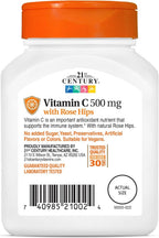 21st Century Vitamina C 500 mg con Escaramujo, 330 Comprimidos (Pack de 3)