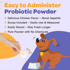 NATURE TARGET Probióticos para Perros - Polvo con Probióticos, Prebióticos, Enzimas Digestivas y Fibra - 6 Mil Millones de UFC - 90 Dosis