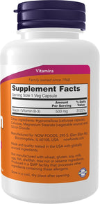 NOW Foods Niacina (Vitamina B-3) 500 mg, 100 Cápsulas
