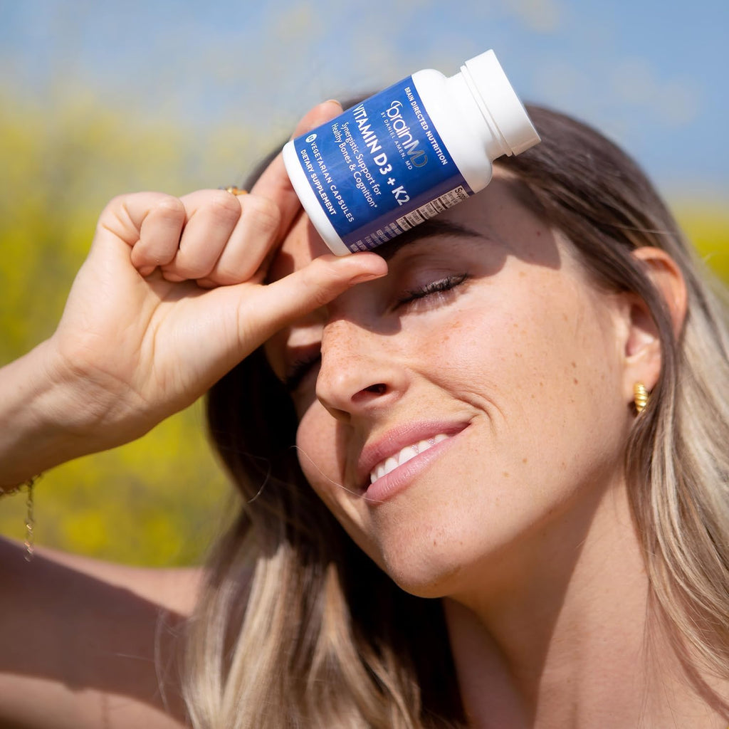 BRAINMD Vitamina D3 + K2, 60 Cápsulas – Apoyo Sinérgico para Huesos y Cognición
