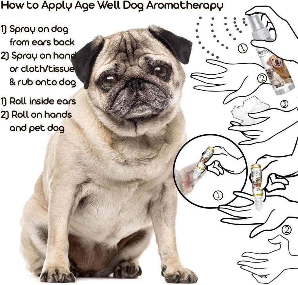 The Blissful Dog Pug Age Well Aromaterapia Roll-On para Perros Mayores