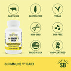 Del-Immune V® Diario de Stellar Biotics – Metabiótico Natural para Apoyo Inmunológico y Salud Intestinal (120 Cápsulas)