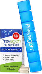 Prevagen Regular Strength - 30 Cápsulas (1 Mes) | Complemento para el Cerebro con 10mg de Apoaequorina y Vitamina D3 + Pastillero Semanal
