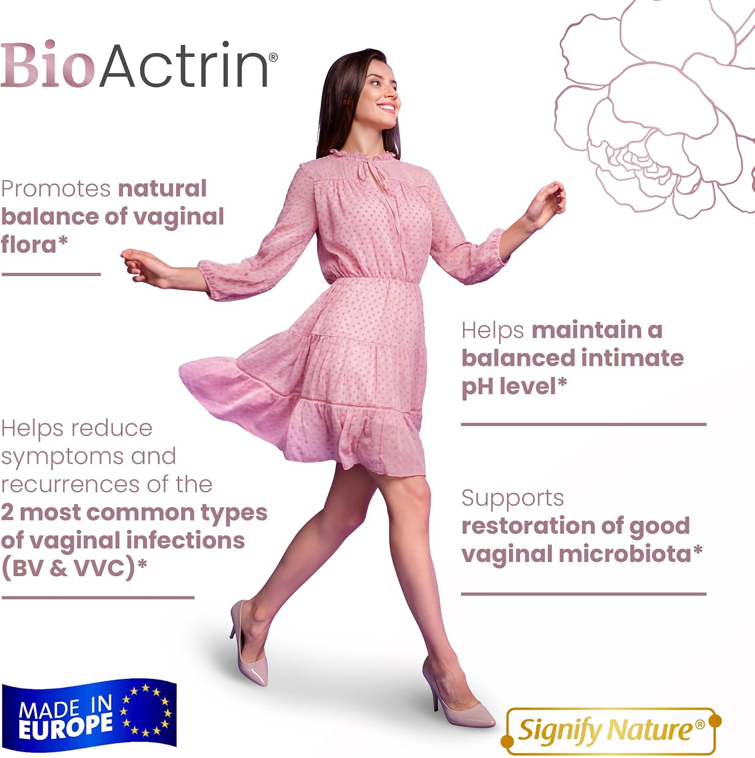 SIGNIFY NATURE Bioactrin Probióticos Vaginales para Mujeres