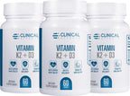 Clinical Effects Vitamina K2 + D3 con Bioperine y Calcio - Pack de 3